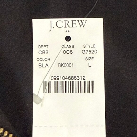 J. CREW Women's Quilted Puffer Vest Black Full Gold Zip Size Large NWT - Picture 10 of 11